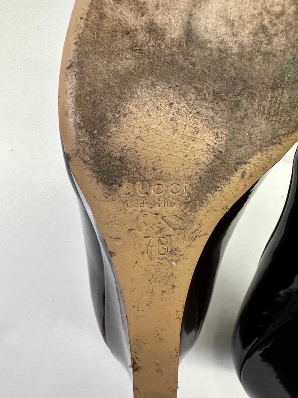 Gucci Dark Brown Patent Leather Wedge Pumps - Picture 6 of 8